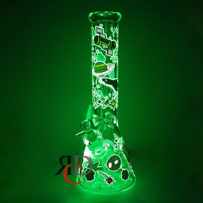 WATER PIPE BEAKER GLOW IN DARK WP25057 1CT